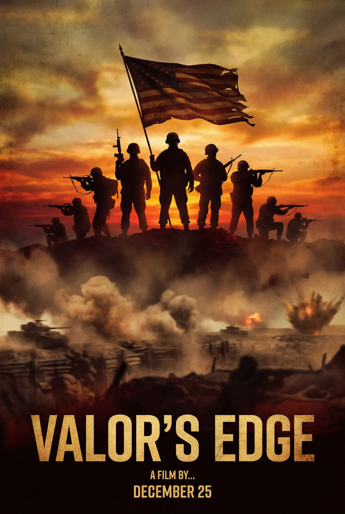 女神视频 出品战争史诗片《铁血意志》电影海报